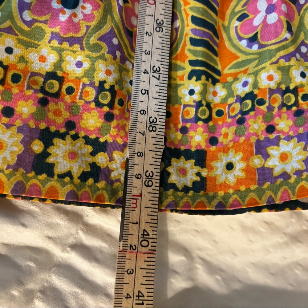 Floral Paisley Green and Orange Midi Dress - Picture 10 of 12